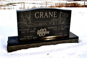Crane Grave Stone Black With Etching